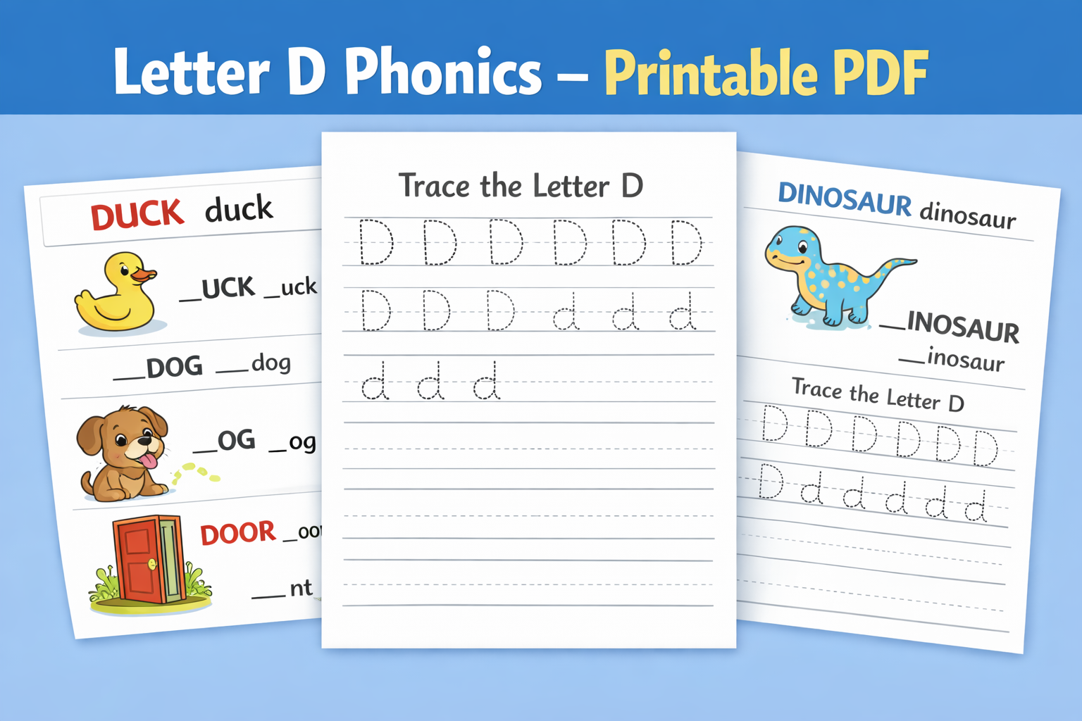 📘 Letter D Phonics Workbook