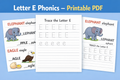 📘 Letter E Phonics Workbook