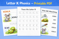 📘 Letter K Phonics Workbook