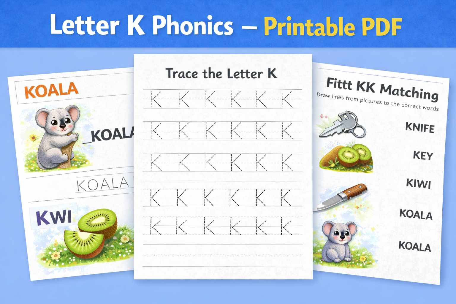📘 Letter K Phonics Workbook
