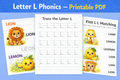 📘 Letter L Phonics Workbook