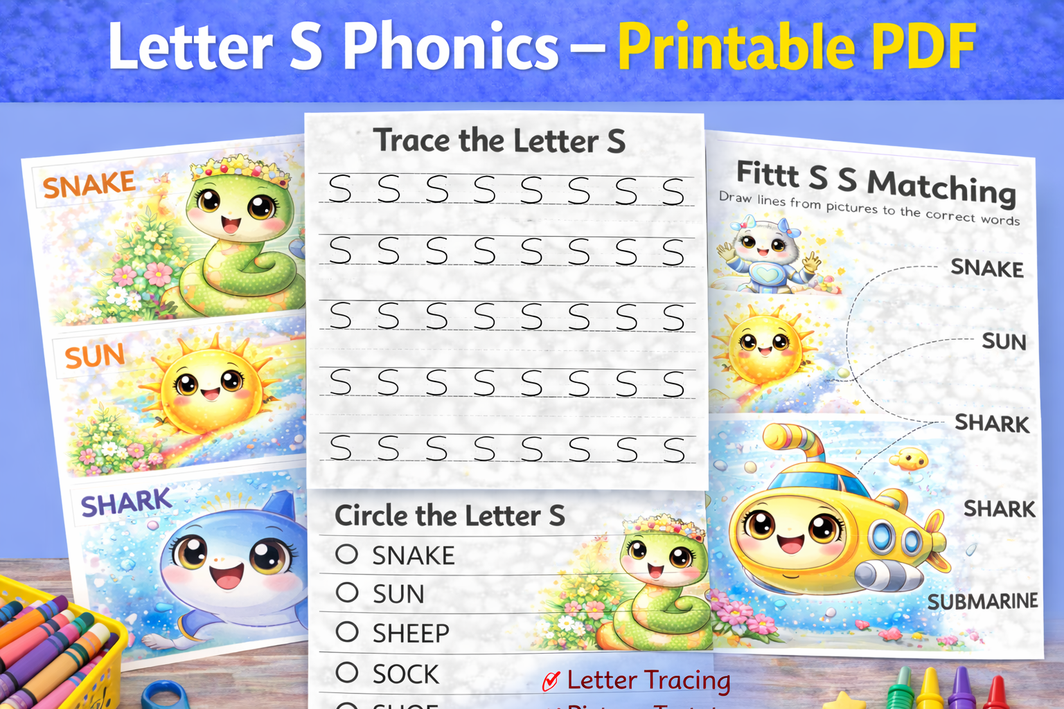 📘 Letter S Phonics Workbook