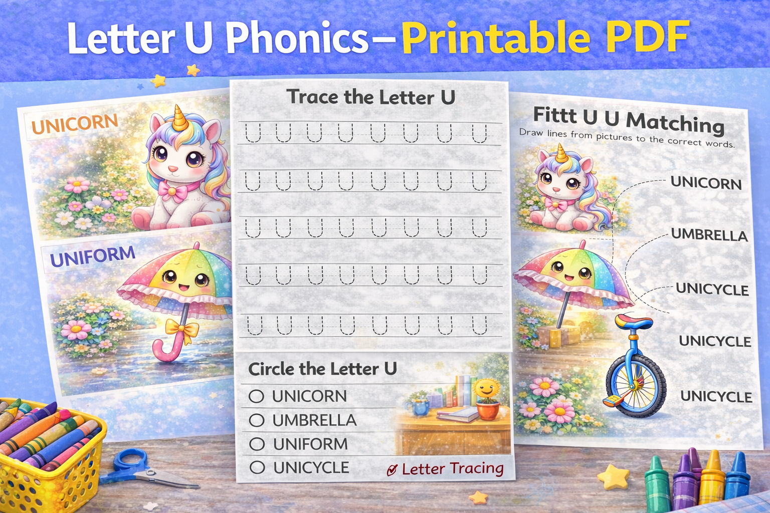 📘 Letter U Phonics Workbook