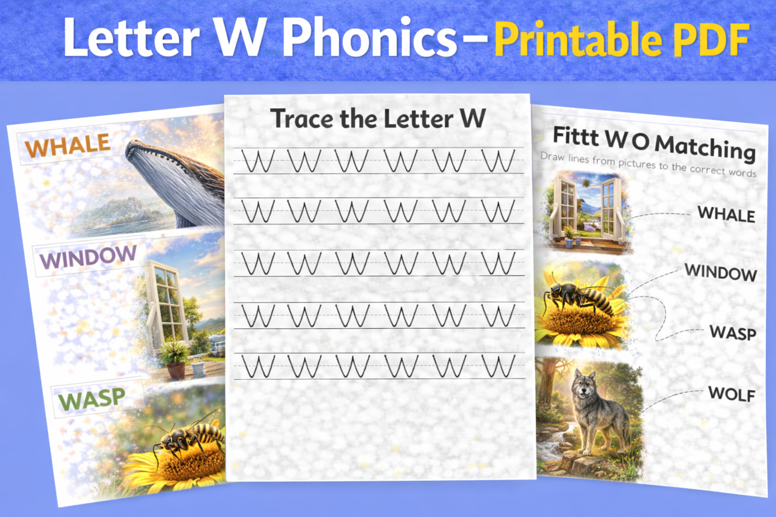 📘 Letter W Phonics Workbook