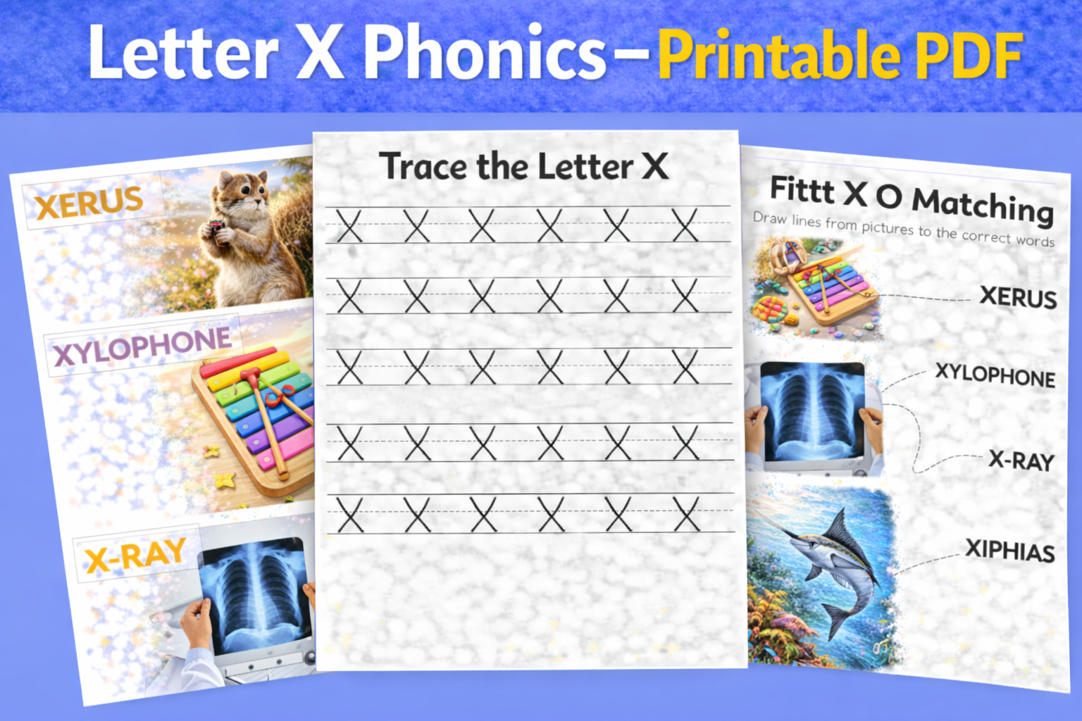 📘 Letter X Phonics Workbook