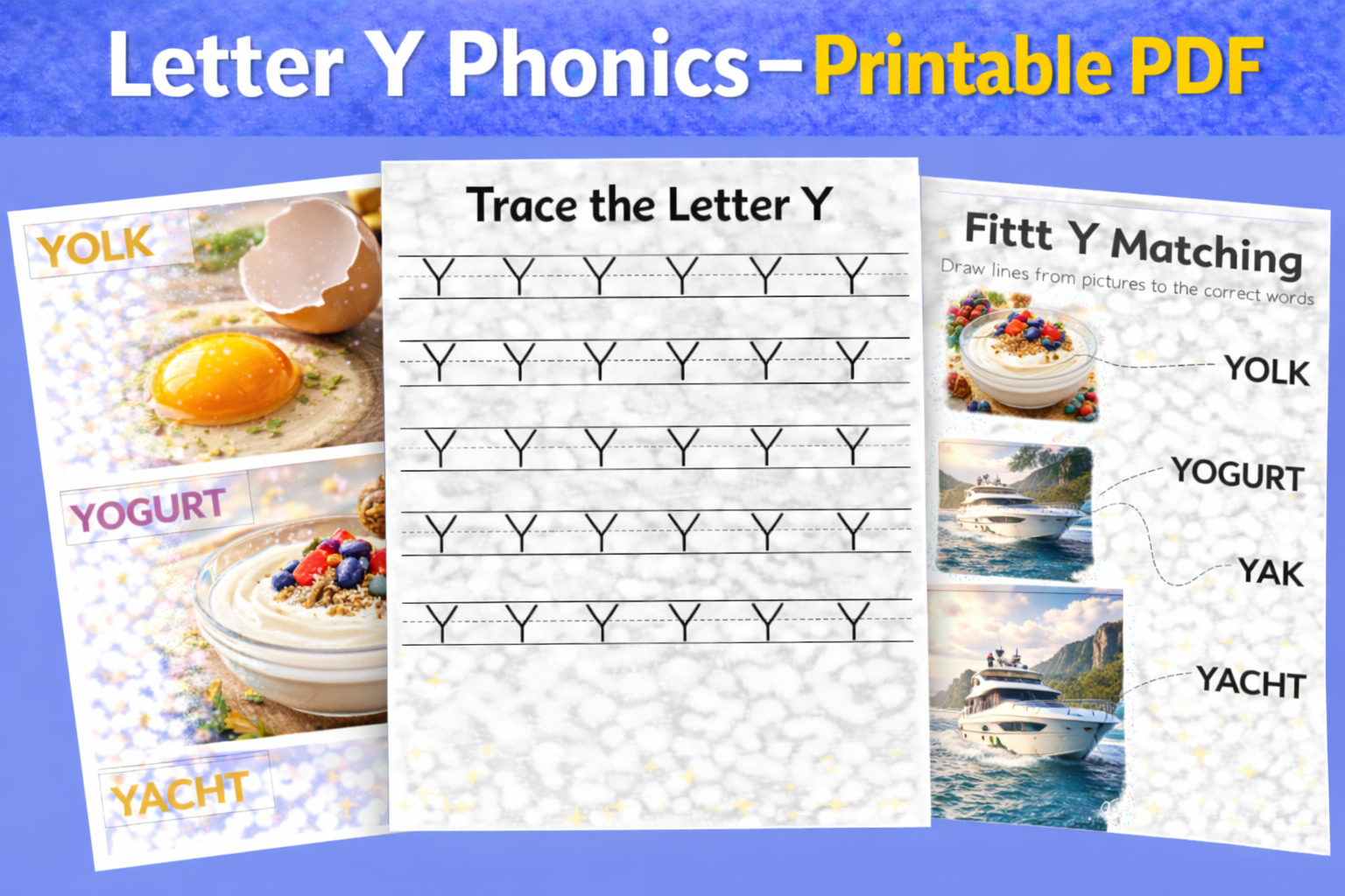 📘 Letter Y Phonics Workbook