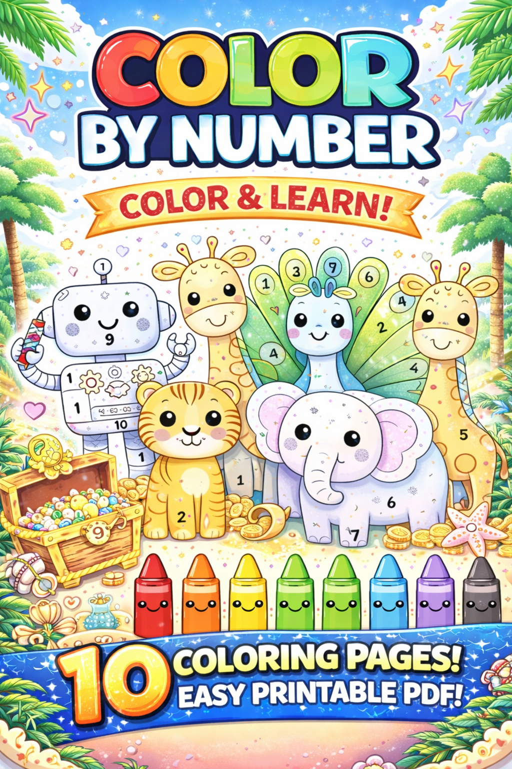 🎨 10 Colors Coloring Book | 10 Fun Pages to Color