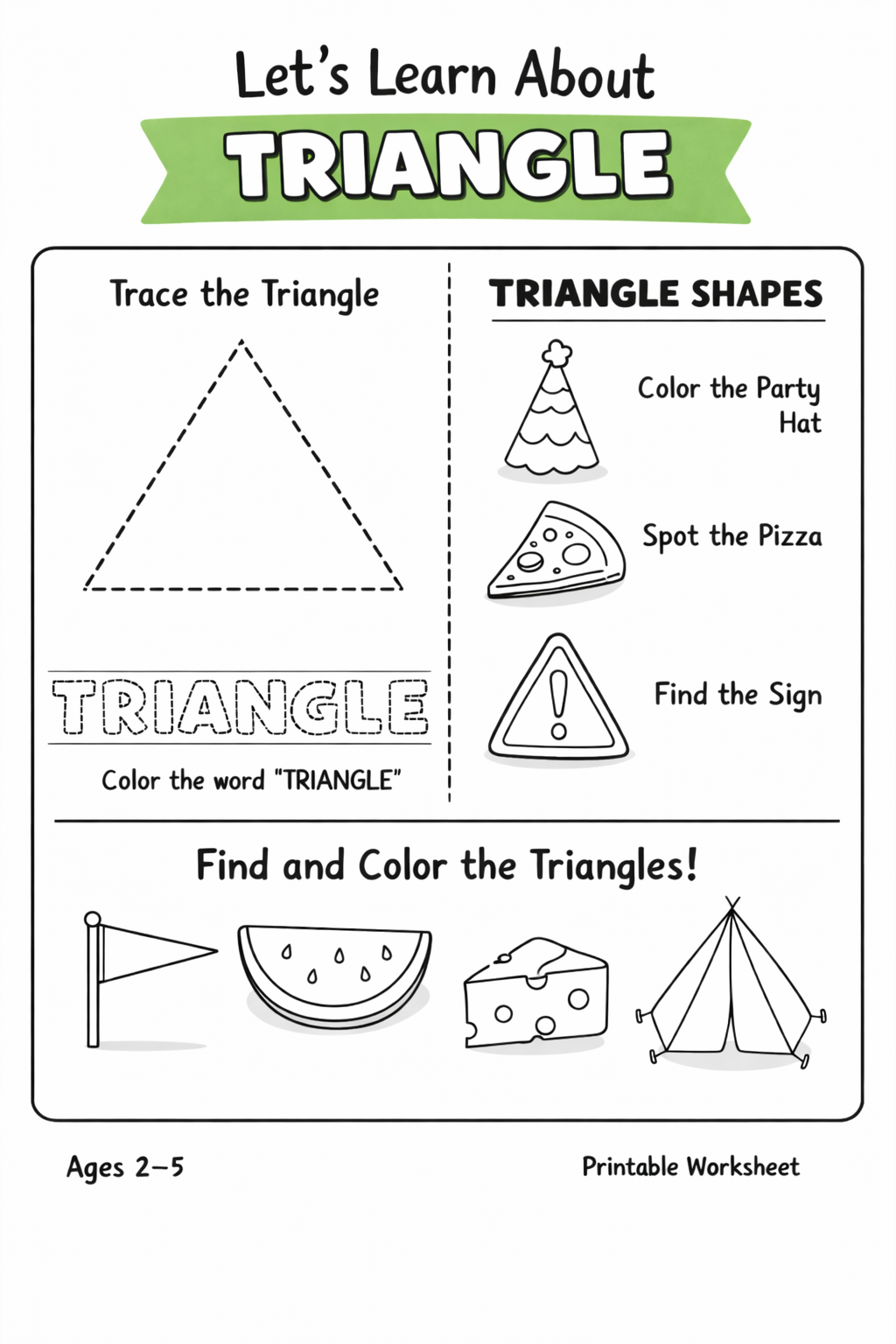 Learn Shapes Workbook - 8 Pages PDF Printable for Preschool