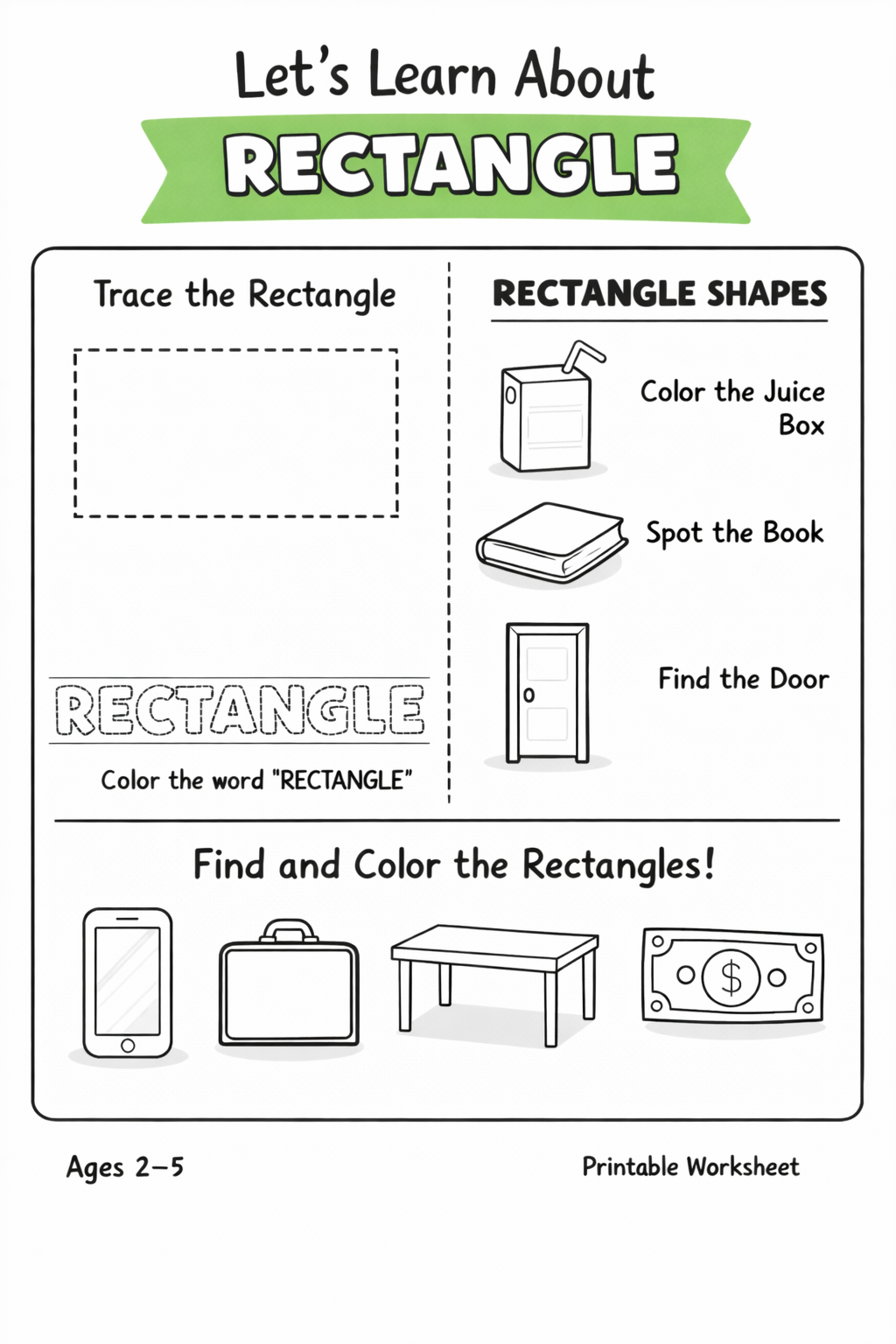 Learn Shapes Workbook - 8 Pages PDF Printable for Preschool