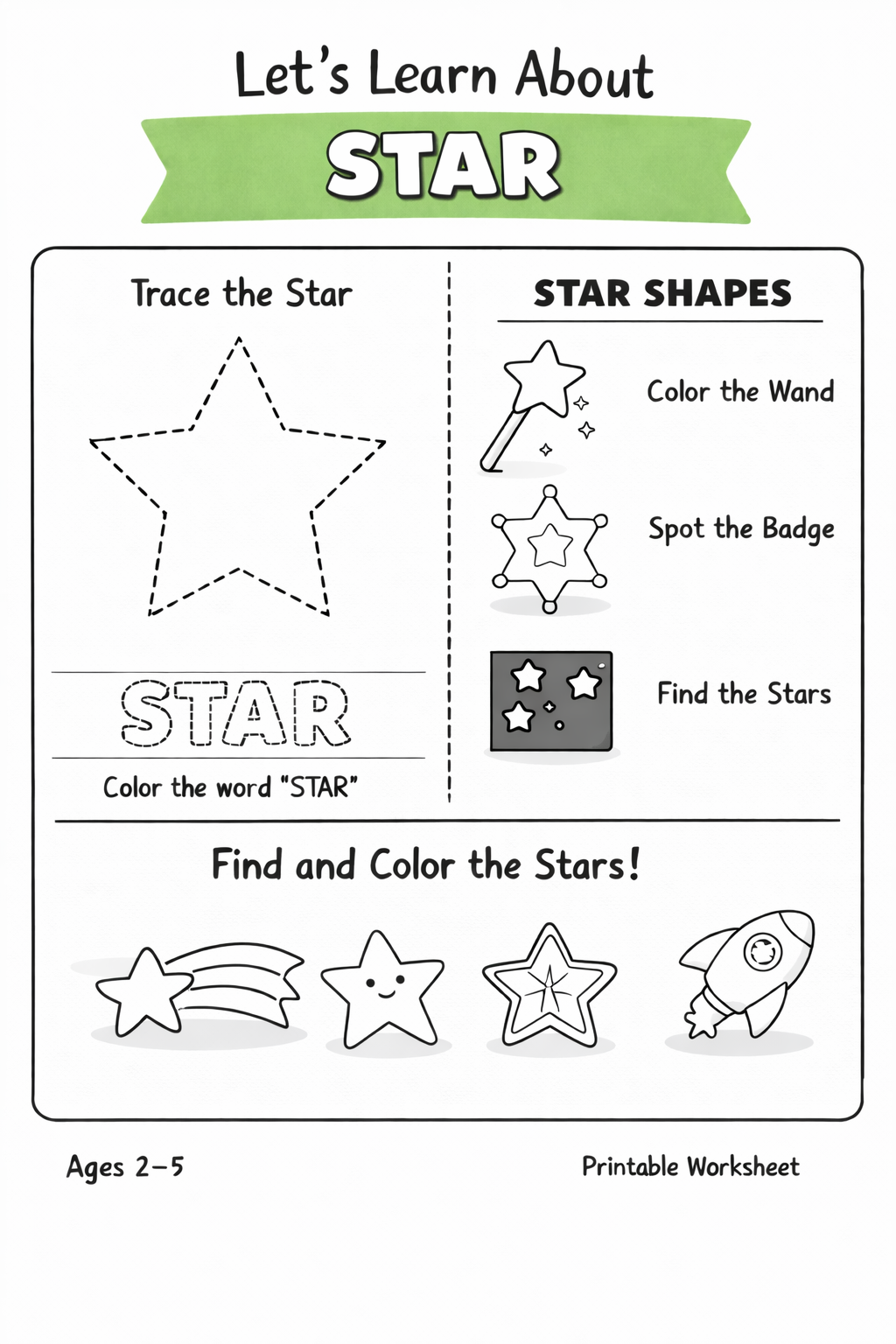 Learn Shapes Workbook - 8 Pages PDF Printable for Preschool