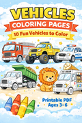 Vehicles Coloring Pages - 10 Pages PDF Printable
